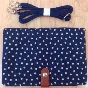 Thirtyone Double Up Crossbody Charcoal Swiss Dot